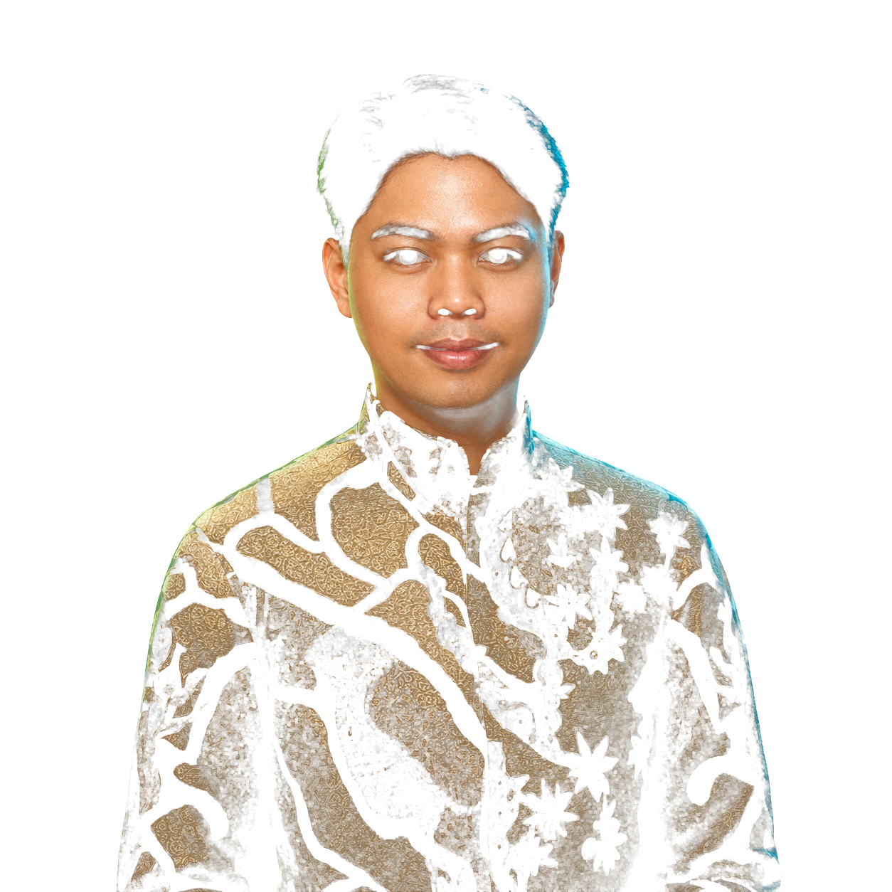 3D portrait of Stephen Prasetya Chrismawan in batik